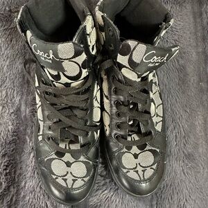 Coach Women’s Ellis High Top Sneakers Black and Gray US Size 8.5